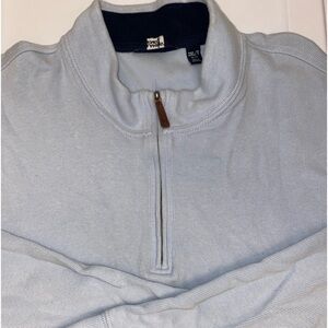 Lands End Men's Bedford Rib Quarter Zip Light Blue 2XLT  B18-12